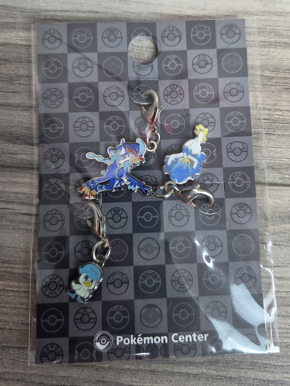 Pokémon Center Japan Quaxly Quaxwell Quaquaval Metal Charm Set